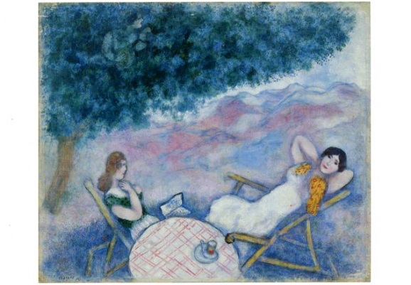 Marc Chagall Postkarte Abraham und die drei Engel 