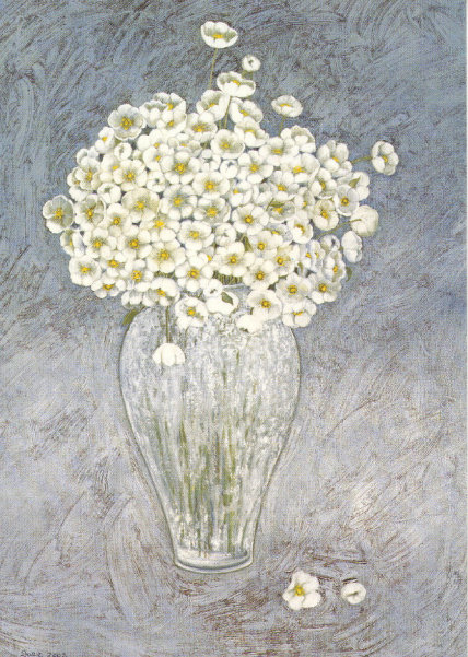 Postkarte: Weiße Blüten