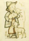 Bub mit Schäflein, aus dem "Hummelbuch"