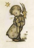 Engel mit Kerze, aus dem "Hummelbuch"