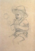 Bub mit Seifenblasen